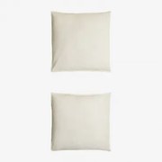 Set Van 2 Kussenslopen Van Sorana-linnen Van 160 G/m² Wit & 60 X 60 Cm - Sklum