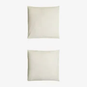 Set Van 2 Kussenslopen Van Sorana-linnen Van 160 G/m² Wit & 60 X 60 Cm - Sklum