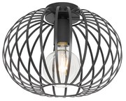 Smart plafondlamp zwart 30 cm incl. Wifi G95 - Johanna E27 bol / globe / rond Binnenverlichting Lamp