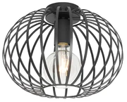 Smart plafondlamp zwart 30 cm incl. Wifi G95 - Johanna E27 bol / globe / rond Binnenverlichting Lamp