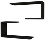 Homemania Wandschappenset J2 60x20x27 cm zwart