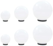 vidaXL 6-delige LED-bollampenset rond 20/30/40 cm PMMA