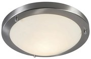 Buitenlamp Smart plafonnière staal 31 cm incl. WiFi A60 IP44 - Yuma Modern E27 IP44 Buitenverlichting rond