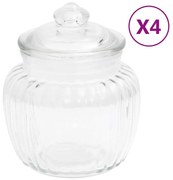 vidaXL Opbergpotten 4 st 500 ml glas