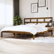 vidaXL Bedframe massief grenenhout honingbruin 200x200 cm