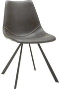 Goossens Eetkamerstoel Point antraciet kunstleer leuning, urban industrieel