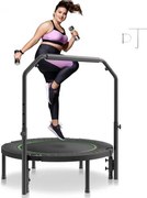 VEVOR Opvouwbare Mini Trampoline Fitness Rebounder 1027 mm, 150 kg Laadvermogen Trainingstrampoline, Rebounder Sporttrampoline Tuintrampoline met 4-niveau hoogteverstelbare handgreep en 32 veren