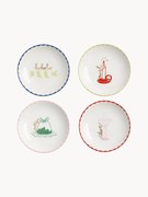 Handbeschilderde taartplaatjes Bliss met kerstmotief, 4-delig