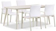 Tuinset 4 personen 180 cm Aluminium/textileen Taupe Lifestyle Garden Furniture Rome/Vienna