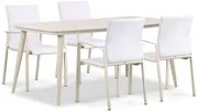 Tuinset 4 personen 180 cm Aluminium/textileen Taupe Lifestyle Garden Furniture Rome/Vienna