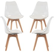 Set 4 Stoelen Synk Transparante Zitting