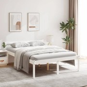 vidaXL Bedframe massief grenenhout wit 140x190 cm