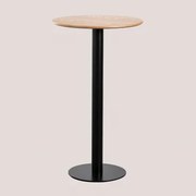 Ronde Hoge Bartafel In Essenfineer Frappe Ø60 Cm & Zwart - Sklum