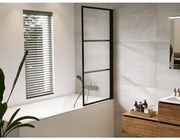 Riho Grid badwand 80x150cm rechts zwart profiel en helder glas G004047121