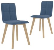 vidaXL Eetkamerstoelen 2 st stof blauw