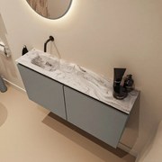 Mondiaz Ture DLux toiletmeubel 100cm smoke met wastafel glace links zonder kraangat