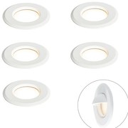 Set van 5 moderne inbouwspots wit incl. LED IP67 - Linsey