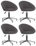 vidaXL Eetkamerstoelen draaibaar 4 st stof taupe