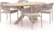 + 10% kassakorting | Diningset Bellagio | 4 personen teakhout | Tuinset stapelbaar | 5-delig | Kees Smit Tuinmeubelen