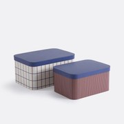 Set van 2 stapelbare dozen met deksels, Donato