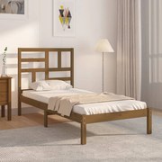 vidaXL Bedframe massief hout honingbruin 75x190 cm 2FT6 Small Single