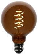 Set van 5 E27 dimbare LED lampen G95 bruin 4W 120 lm 1800K