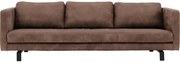 Goossens Excellent Bank Nuance bruin, leer, 4-zits, urban industrieel