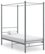 vidaXL Hemelbedframe metaal grijs 90x200 cm