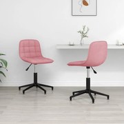 vidaXL Eetkamerstoelen draaibaar 2 st fluweel roze