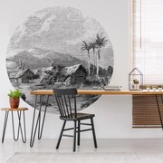 WallArt Behangcirkel Landscape of Guadeloupe 190 cm