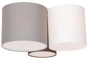 Stoffen Plafondlamp wit grijs en bruin 3-lichts - Multidrum Modern E27 rond Binnenverlichting Lamp