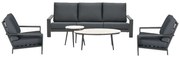 Garden Impressions Coba loungeset 5-delig - 2 Lucas bijzettafels - donker grijs