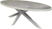 Ohio dining tuintafel ovaal 241x116xH74cm keramiek aluminium latte zand