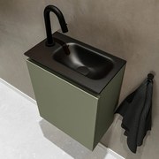 Mondiaz Ture 40cm toiletmeubel army met wastafel urban rechts 1 kraangat