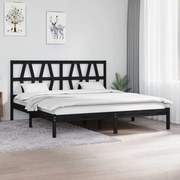 vidaXL Bedframe massief grenenhout zwart 180x200 cm 6FT Super King