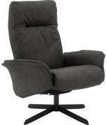 Goossens Relaxfauteuil Disere grijs, micro leer, stijlvol landelijk