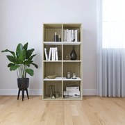 vidaXL Boekenkast/dressoir 66x30x130 cm spaanplaat wit en eikenkleurig