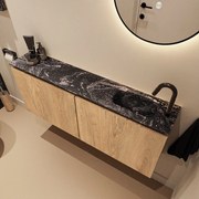 Mondiaz Ture DLux toiletmeubel 120cm washed oak met wastafel lava rechts met kraangat