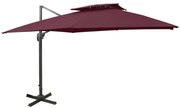 vidaXL Zweefparasol met dubbel dak 300x300 cm bordeauxrood