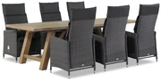 Tuinset 6 personen 260 cm Wicker Zwart Garden Collections Madera/Lazio