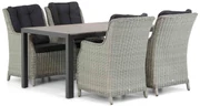 Tuinset 4 personen 155 cm Wicker Grijs Garden Collections Buckingham/Young