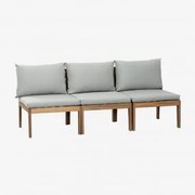 3-delige Modulaire Tuinbank In Filips Acaciahout Grijs – Koel - Sklum