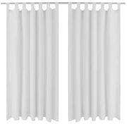 vidaXL Micro-Satijnen Gordijnen met Ringen 140 x 175 cm 2 stuks (Creme)
