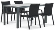 Tuinset 4 personen 150 cm Aluminium/textileen Grijs Osmen Joliet/Venustas