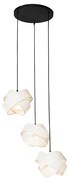 Stoffen Moderne hanglamp wit 3-lichts - Cloth Modern E27 rond Binnenverlichting Lamp