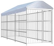 vidaXL Hondenkennel voor buiten met dak 450x150x200 cm