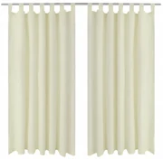 vidaXL Micro-Satijnen Gordijnen met Ringen 140 x 225 cm 2 stuks (Creme)