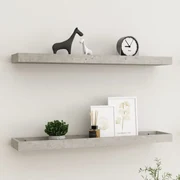vidaXL Wandschappen 2 st Loggia 80x15x4 cm MDF betongrijs