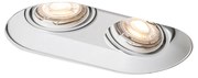 Afgeronde inbouwspot wit GU10 50mm 2-lichts - Hubs Modern GU10 ovaal Binnenverlichting Lamp