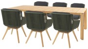 4 Seasons Outdoor Flores tuinset groen met Lucas teak tafel 240 cm * Sale *  Tuinset    houtkleur weerbestendig